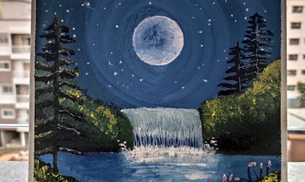 Moonlight Waterfall – @manishika_dhar