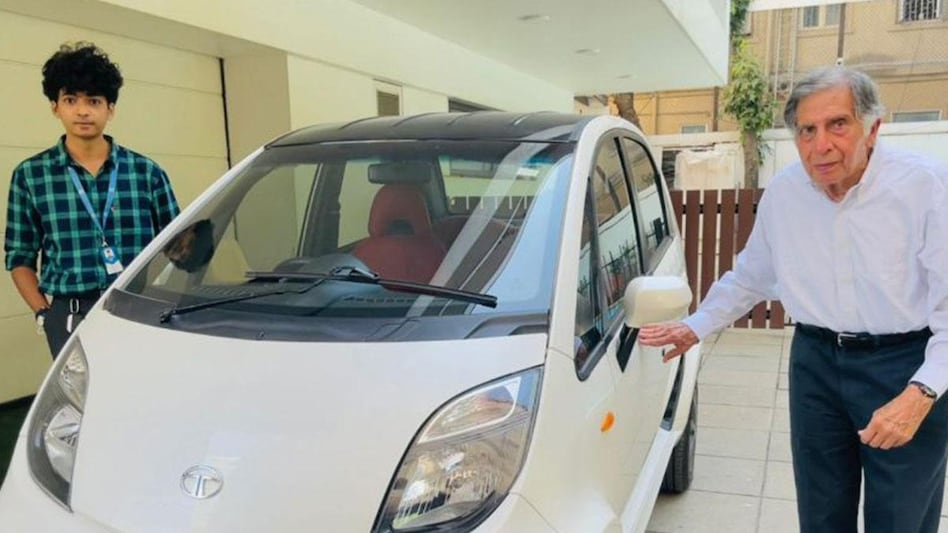 Ratan Tata takes delivery of retrofitted Nano EV